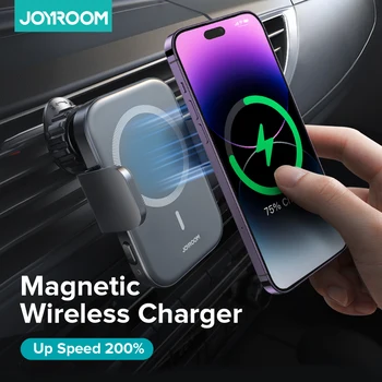 Joyroom Magnético de Carro de Telefone do Suporte de Elétrica Braçadeira Rápido Carregador sem Fios Para Telefone 13 12 Pro Max Mãos-livres para Viatura Monte