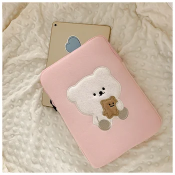Tablet Saco Caso a Coreia do urso bonito Para Mac Apple saco do portátil aluna saco de 11 polegadas de 13 polegadas, o forro do saco de capa protetora